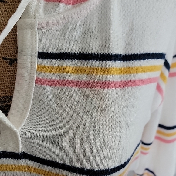 Market & Spruce White and Pink Striped Hooded Top - Picture 3 of 5